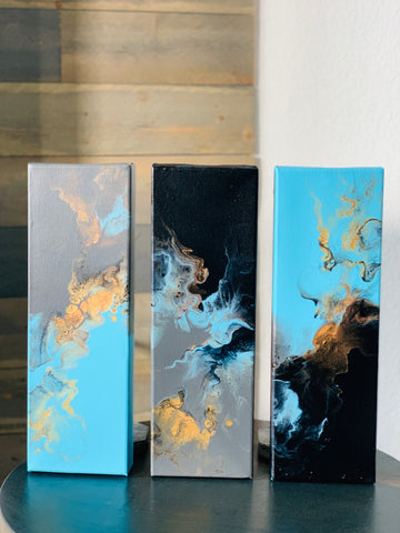 Triptych Golden Blues